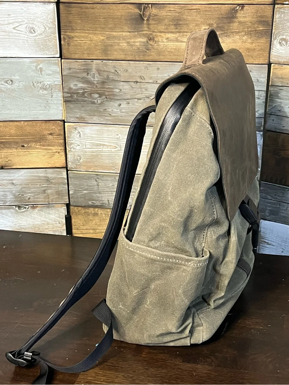Waterfield Designs (sfbags . com) Miles Laptop Backpack, Leather, Waxed Canvas
